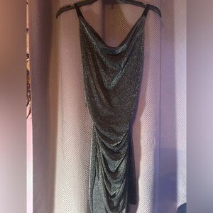 BCX Black Shimmer Backless Dress